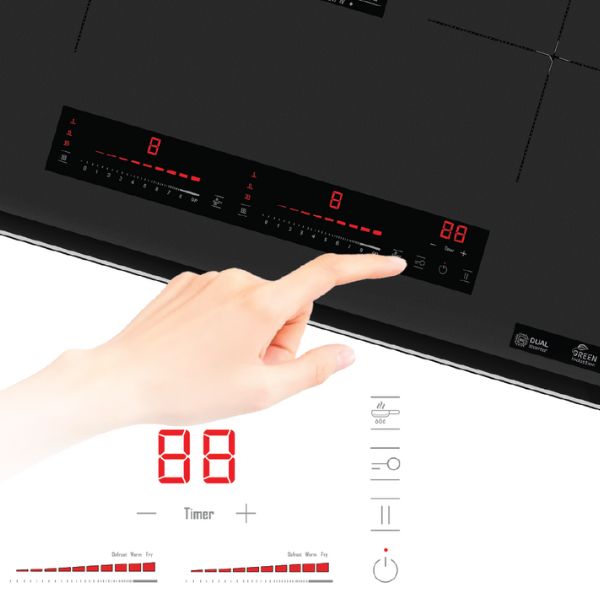 Bếp Từ Đôi Âm Tomate TOM 02I-G5 Pro 4000W 17 Bảng điều khiển bếp từ TOM 02I-G5 Pro